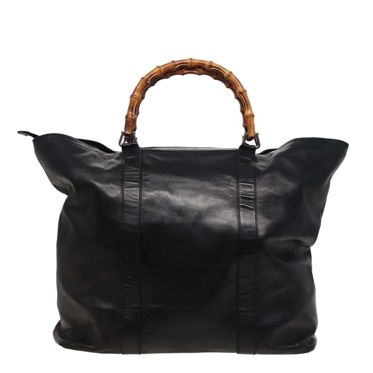 GUCCI Bamboo Hand Bag Leather Black 002 2058 0412 5 78791