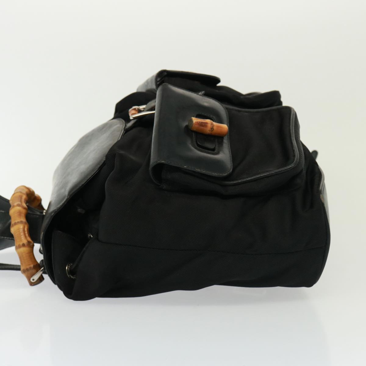 GUCCI Bamboo Backpack Nylon Black 003 2058 0016 5 78797
