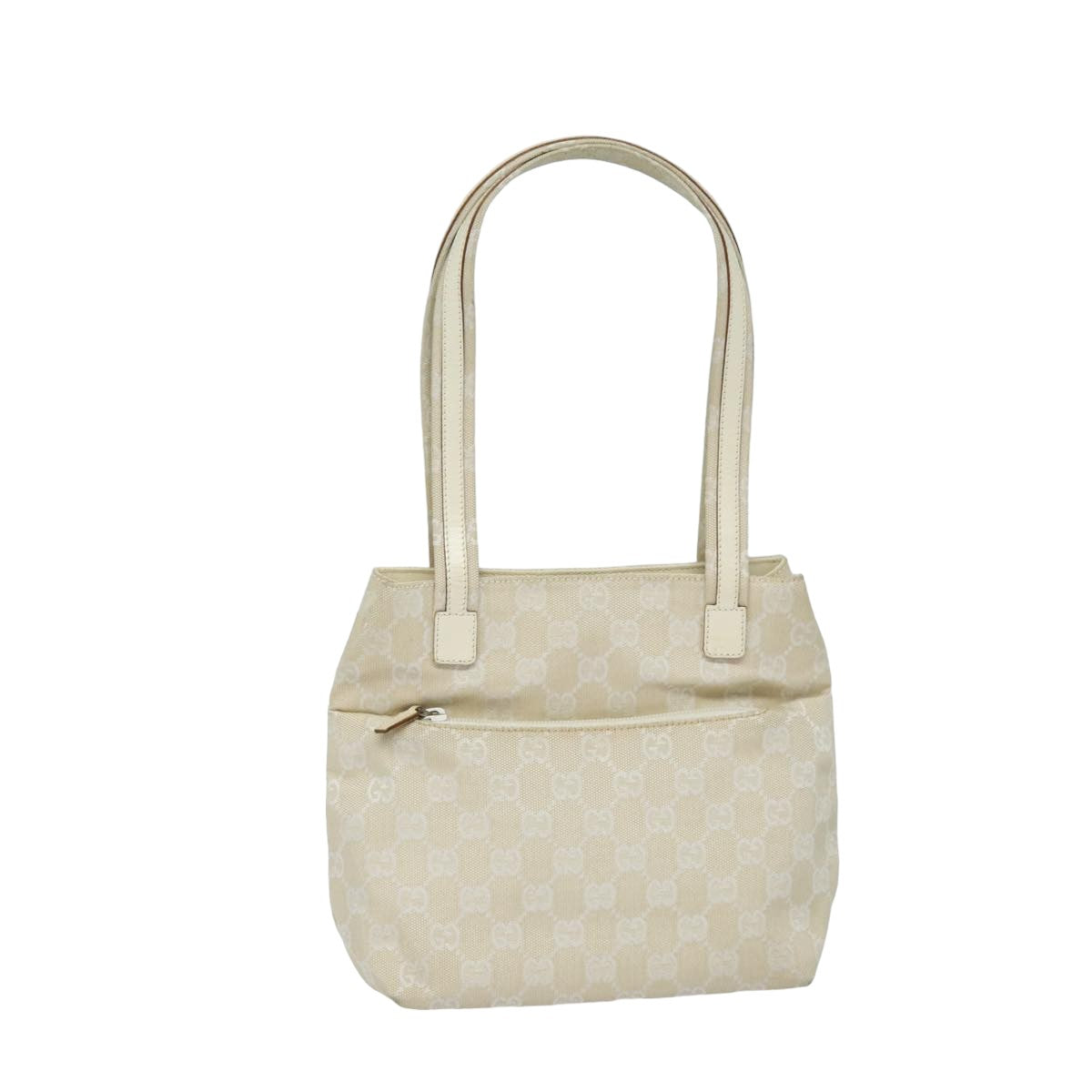 GUCCI GG Canvas Shoulder Bag White 002 1075 78892