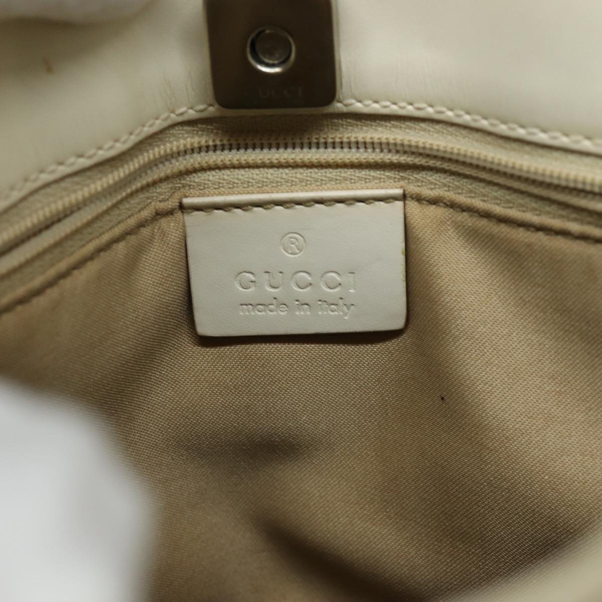 GUCCI GG Canvas Shoulder Bag White 002 1075 78892