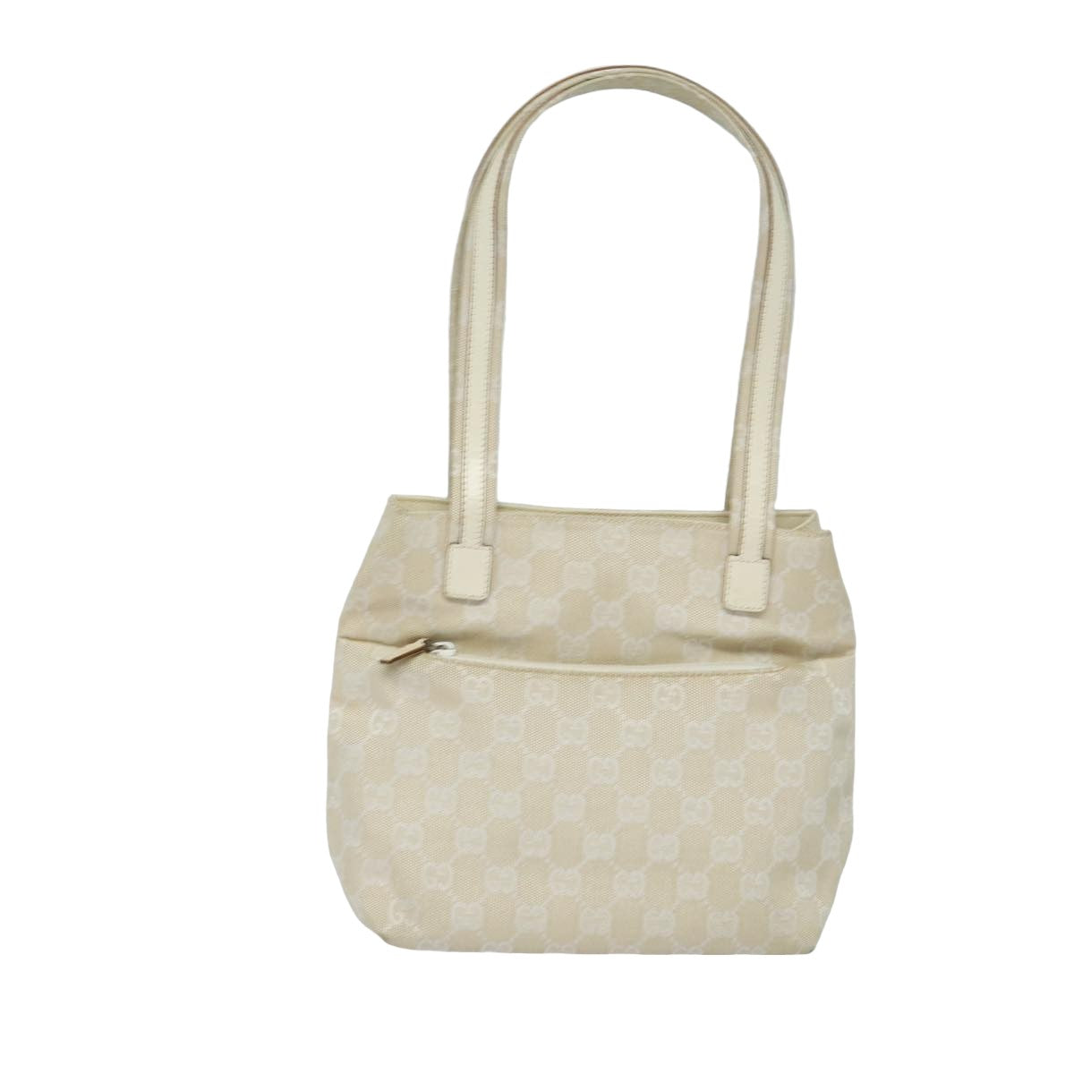 GUCCI GG Canvas Shoulder Bag White 002 1075 78892