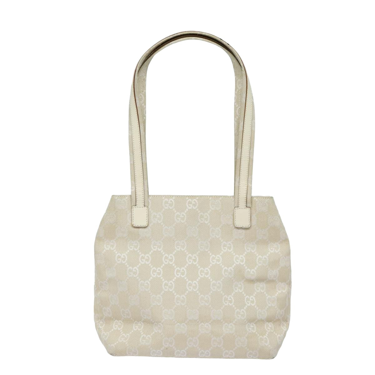 GUCCI GG Canvas Shoulder Bag White 002 1075 78892