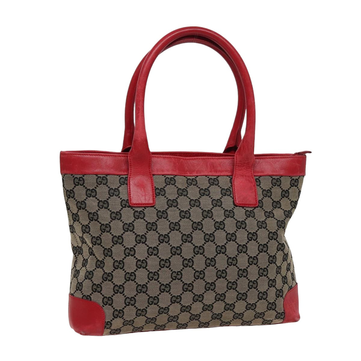 GUCCI GG Canvas Hand Bag Beige Red 002 1119 78907