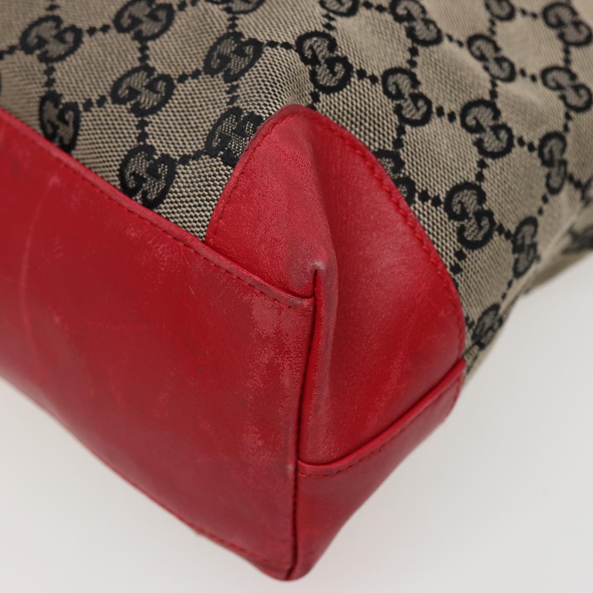 GUCCI GG Canvas Hand Bag Beige Red 002 1119 78907