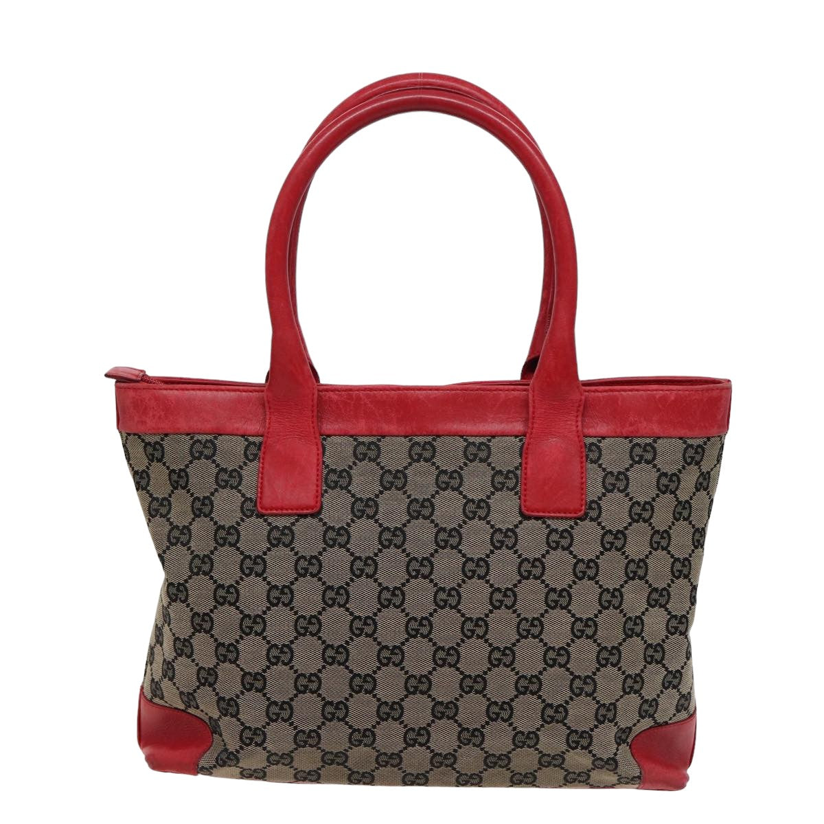 GUCCI GG Canvas Hand Bag Beige Red 002 1119 78907