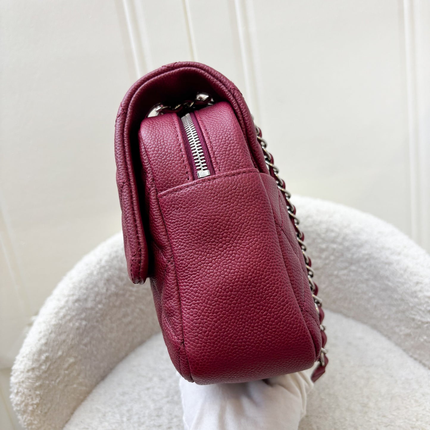 GLM-Easy Caviar Jumbo Flap Bag in Dark Red Caviar and SHW (Model: A67742)