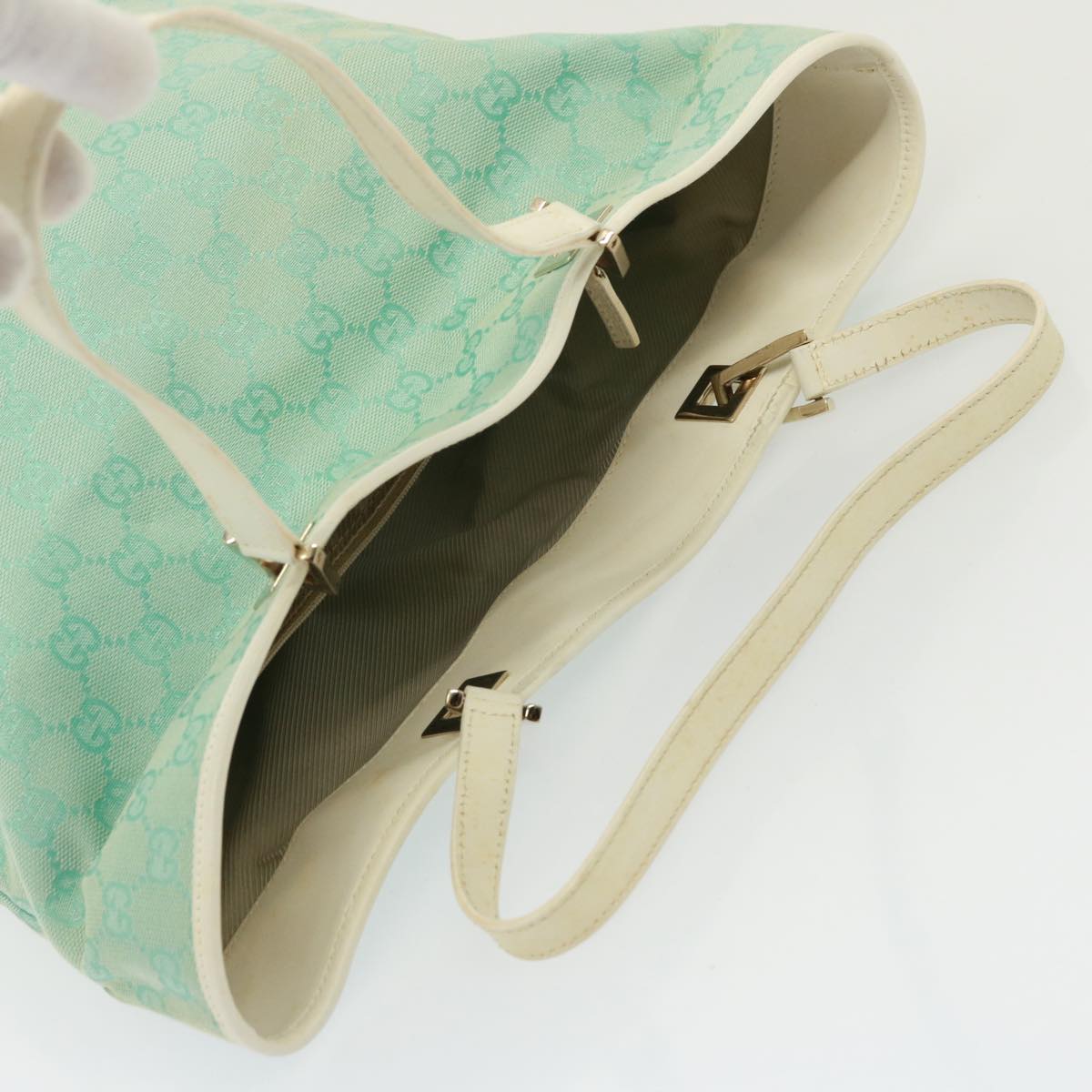 GUCCI GG Canvas Shoulder Bag Light Blue 002 1098 79099