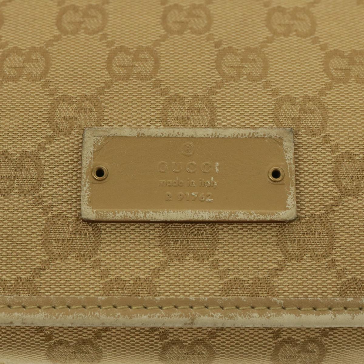GUCCI GG Canvas Shoulder Bag Beige 91762 79100