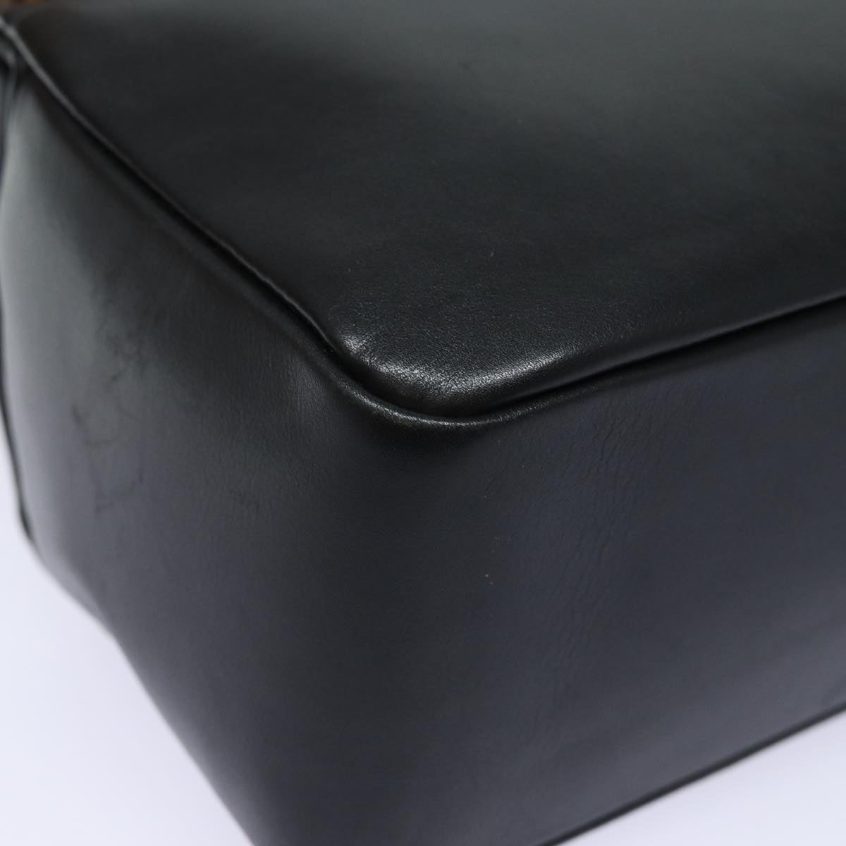 GUCCI Bamboo Hand Bag Leather Black 79132
