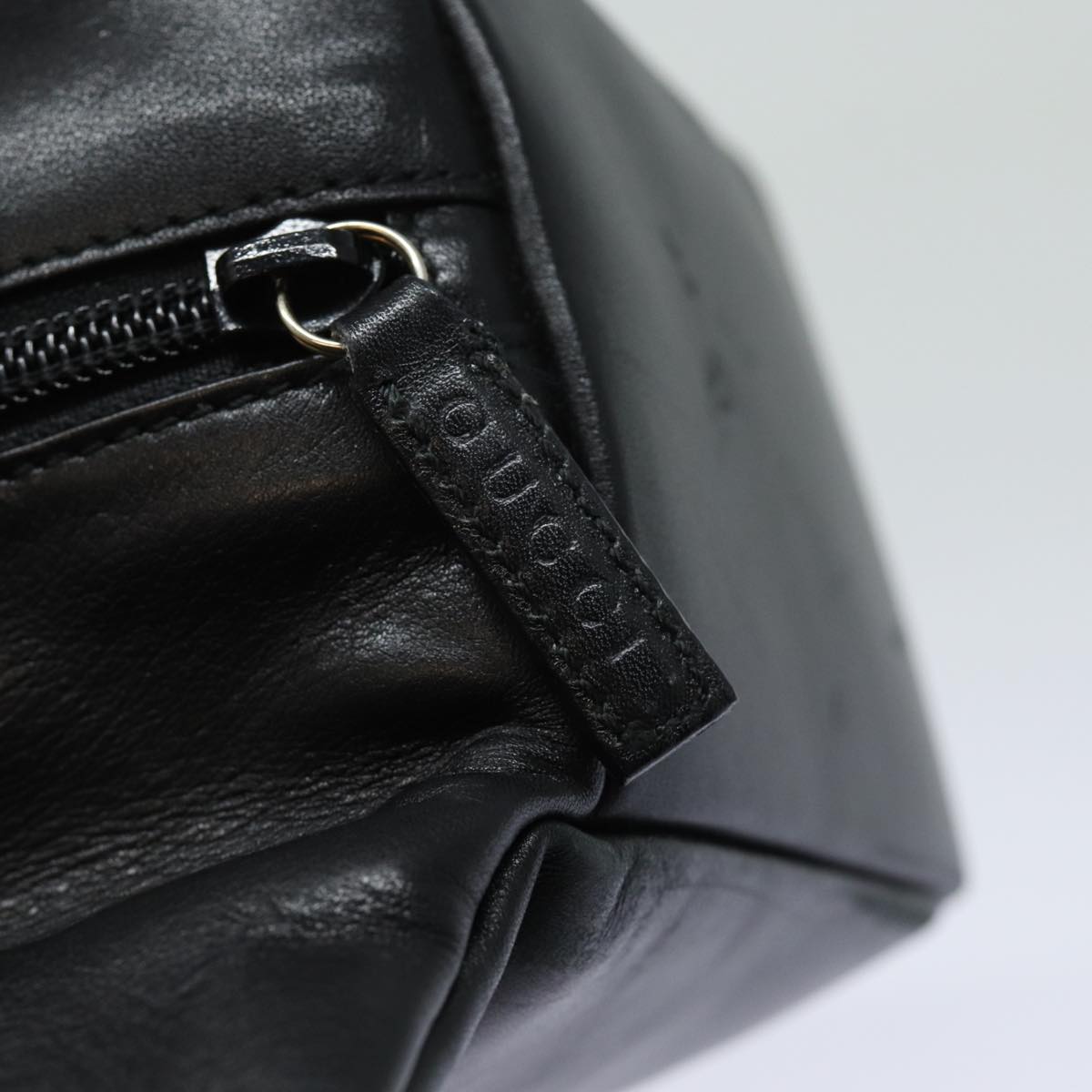 GUCCI Bamboo Hand Bag Leather Black 79132