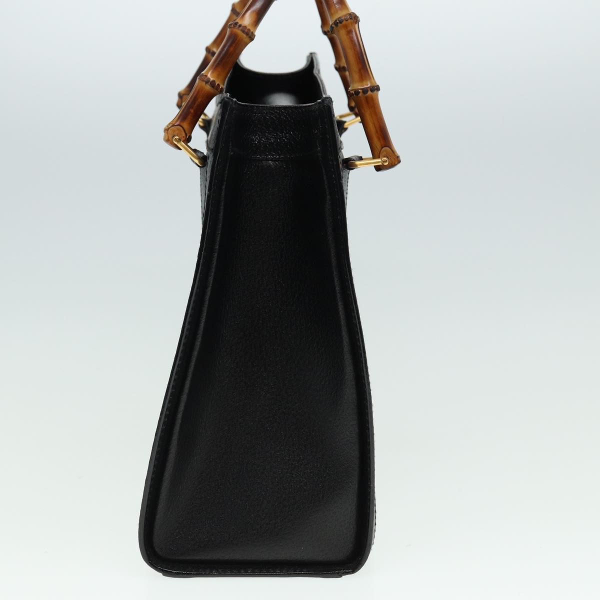 GUCCI Bamboo Hand Bag Leather Black 002 123 0260 79158