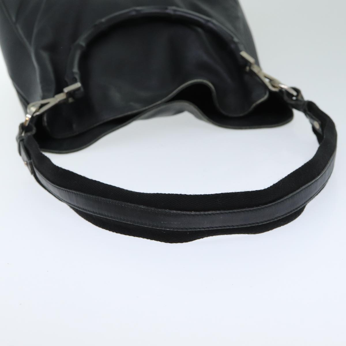 GUCCI Bamboo Hand Bag Leather Black 001 4058 79160
