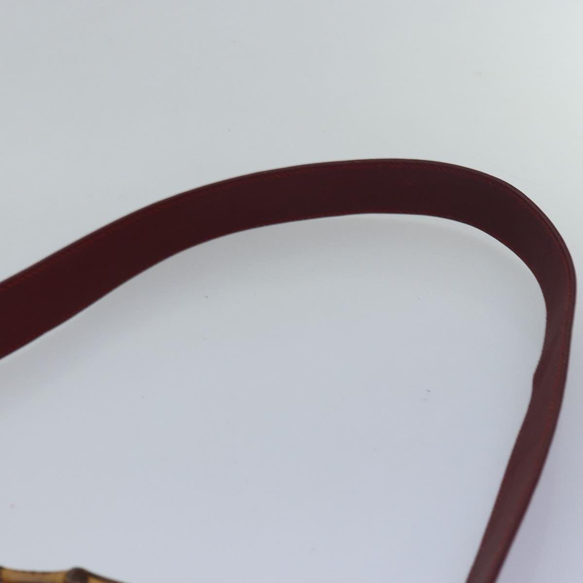 GUCCI Bamboo Hand Bag Suede 2way Red 001 1638 79161