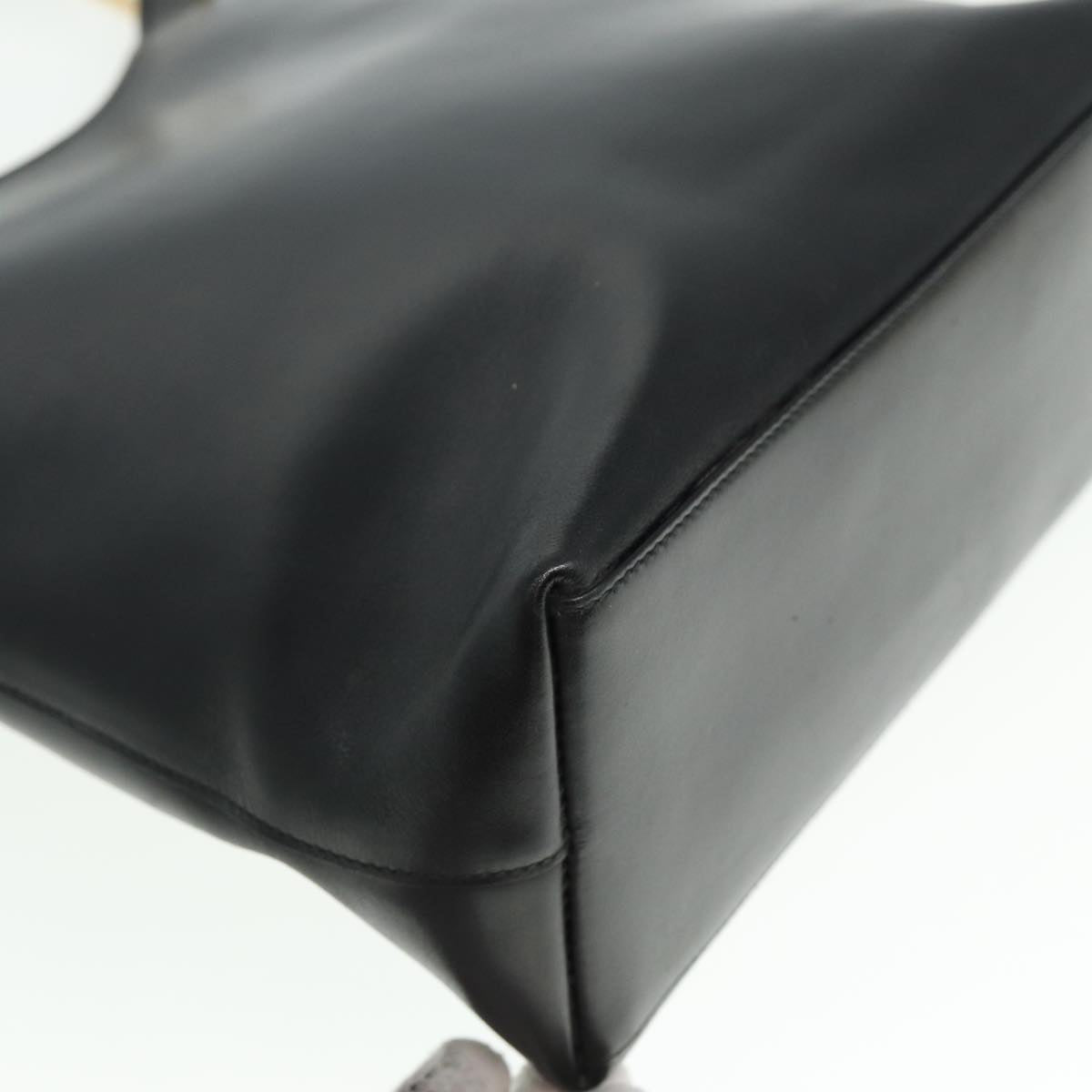 GUCCI Bamboo Shoulder Bag Leather Black 001 3007 3754 79162