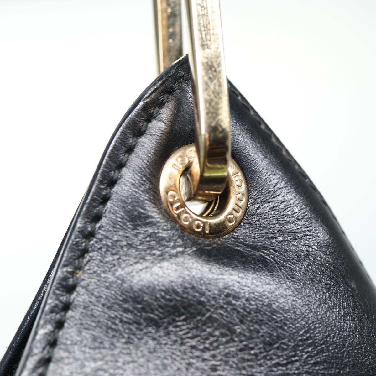 GUCCI Bamboo Shoulder Bag Leather Black 001 3007 3754 79162