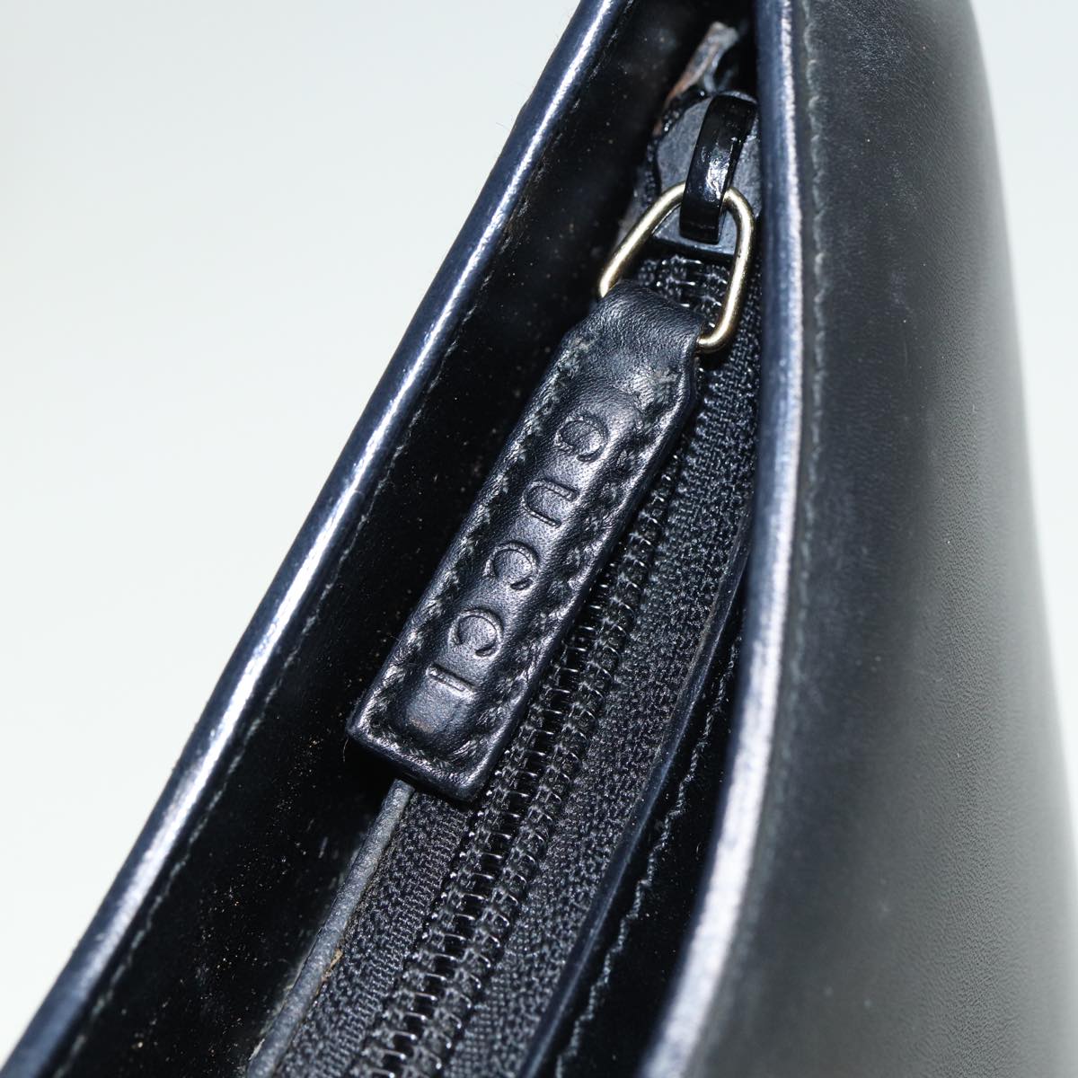 GUCCI Bamboo Shoulder Bag Leather Black 001 3007 3754 79162