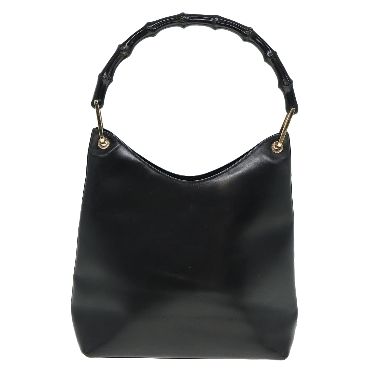 GUCCI Bamboo Shoulder Bag Leather Black 001 3007 3754 79162