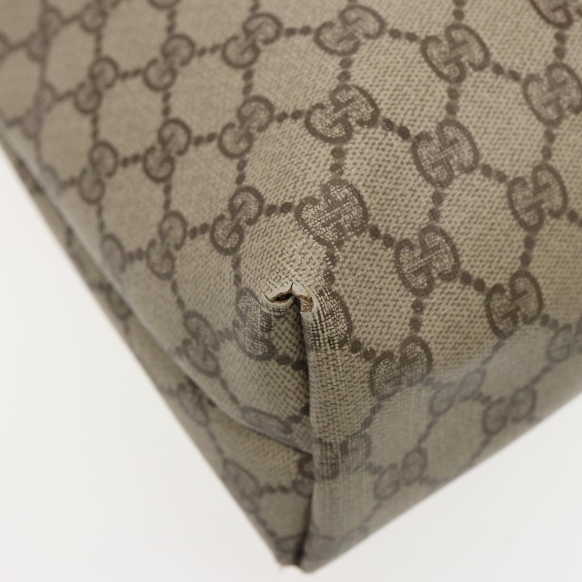 GUCCI GG Supreme Tote Bag PVC Leather Beige 002 123 6130 4021 79172