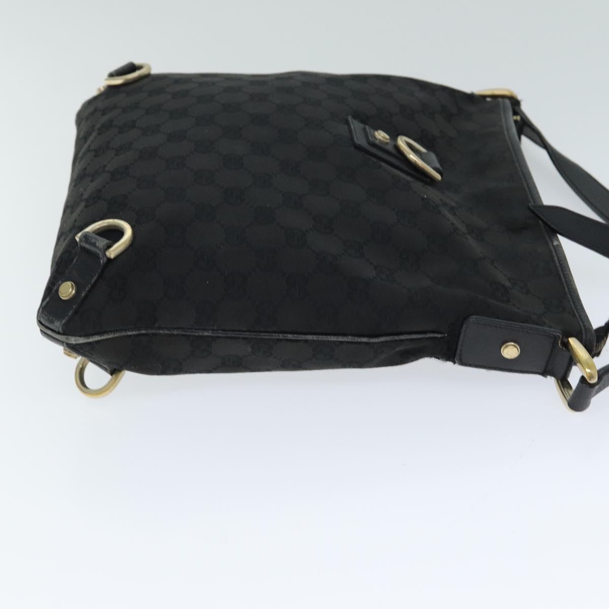 GUCCI GG Canvas Shoulder Bag Black 131326 79173