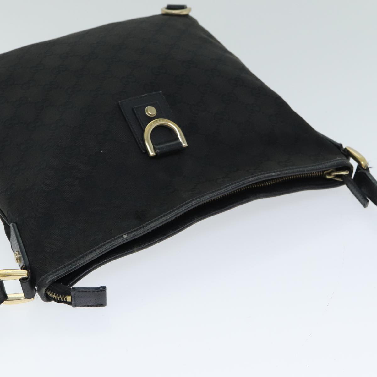 GUCCI GG Canvas Shoulder Bag Black 131326 79173