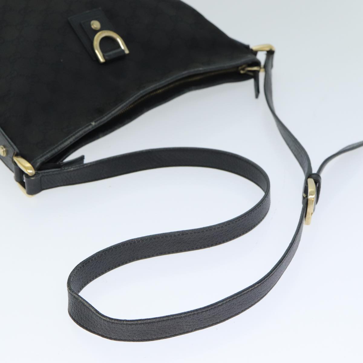 GUCCI GG Canvas Shoulder Bag Black 131326 79173