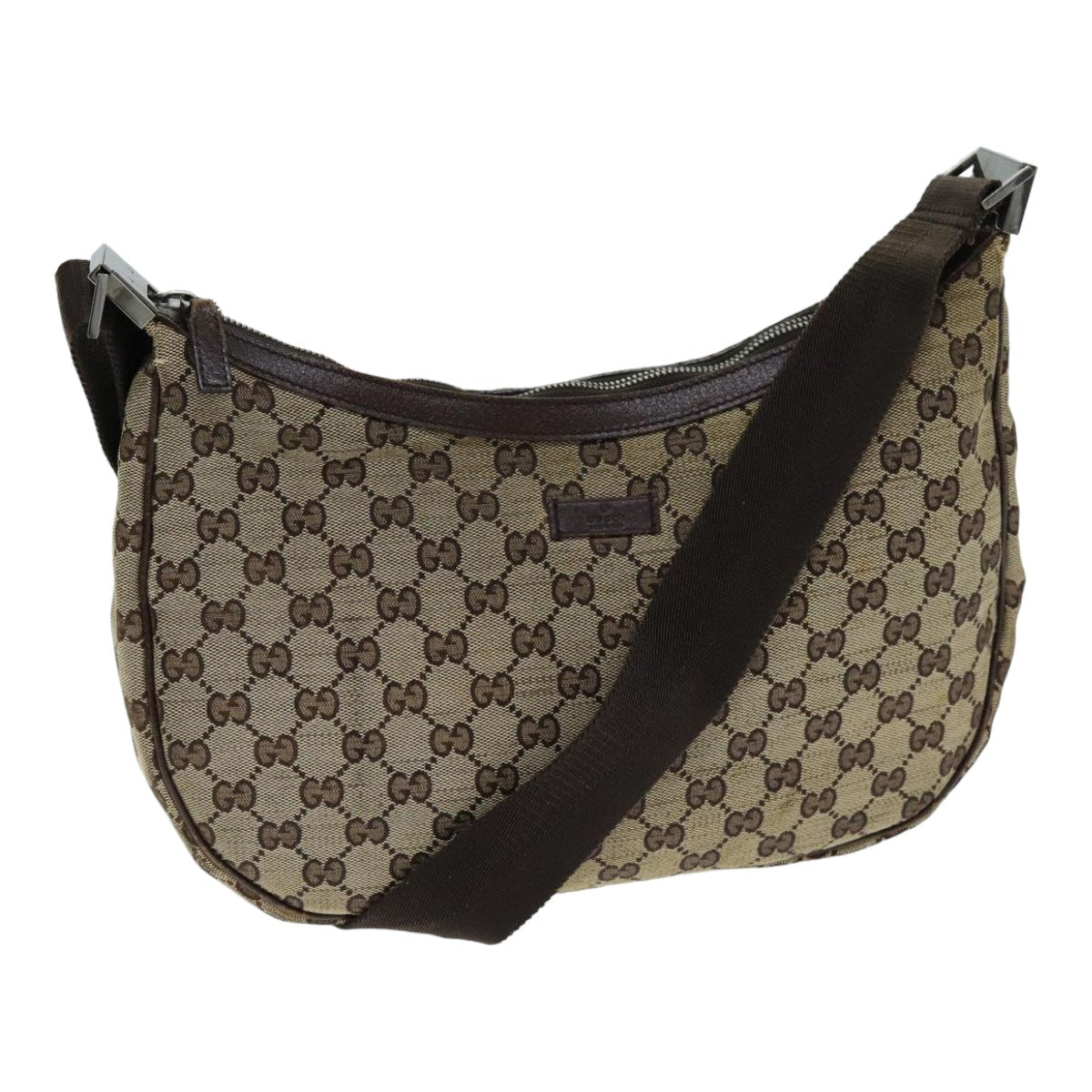 GUCCI GG Canvas Shoulder Bag Beige Brown 122790 79174