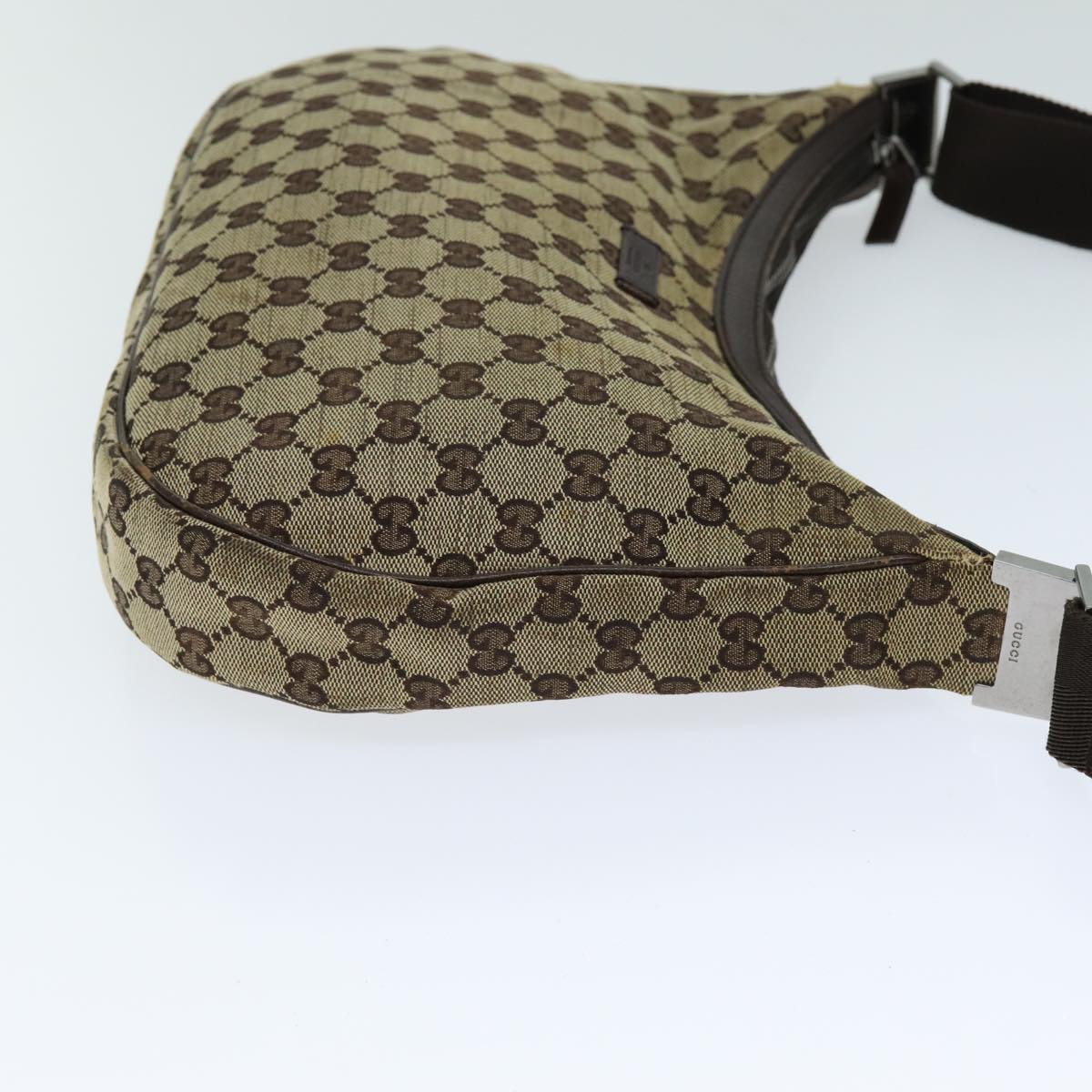 GUCCI GG Canvas Shoulder Bag Beige Brown 122790 79174