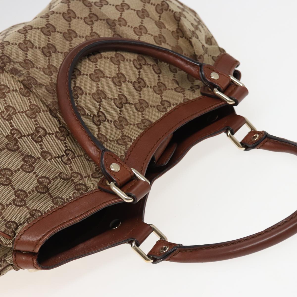 GUCCI GG Canvas Hand Bag Beige 211944 79175