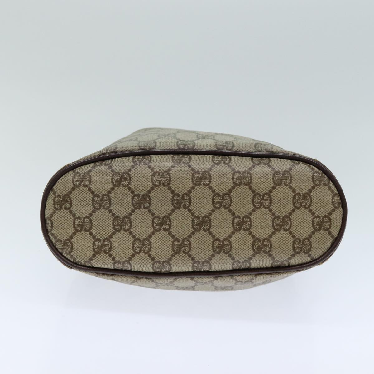 GUCCI GG Supreme Web Sherry Line Shoulder Bag PVC Leather Beige 79176