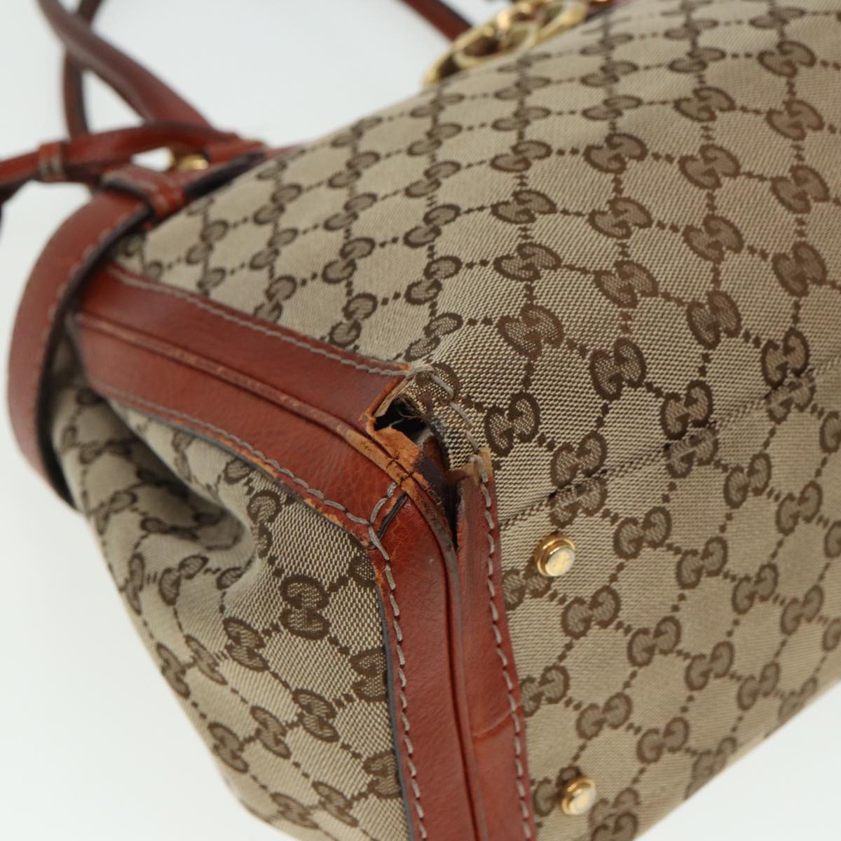GUCCI GG Canvas Hand Bag Beige 247183 79179