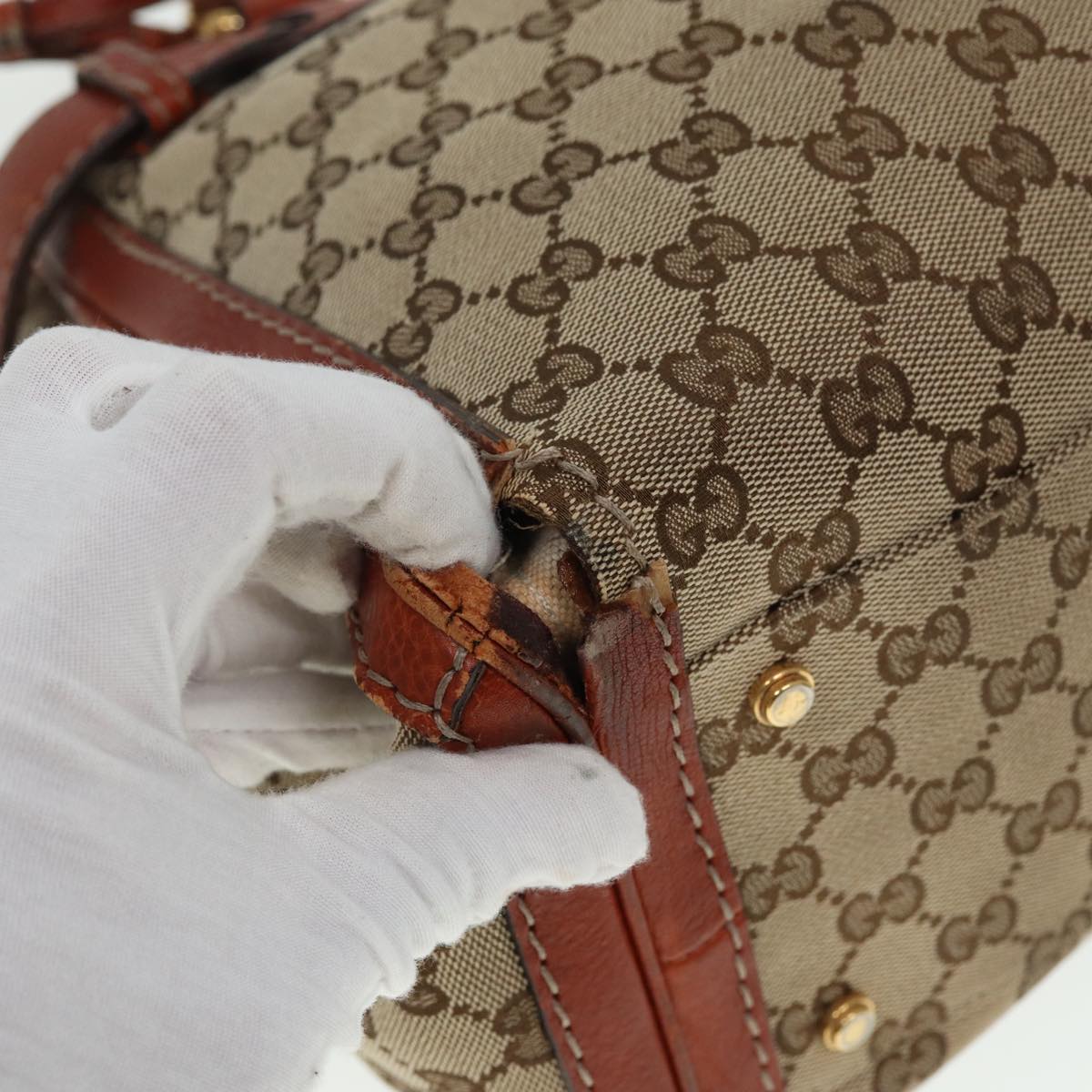 GUCCI GG Canvas Hand Bag Beige 247183 79179