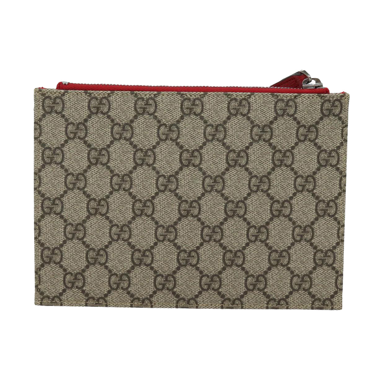 GUCCI GG Supreme Butterfly Clutch Bag PVC Beige 550781 79205