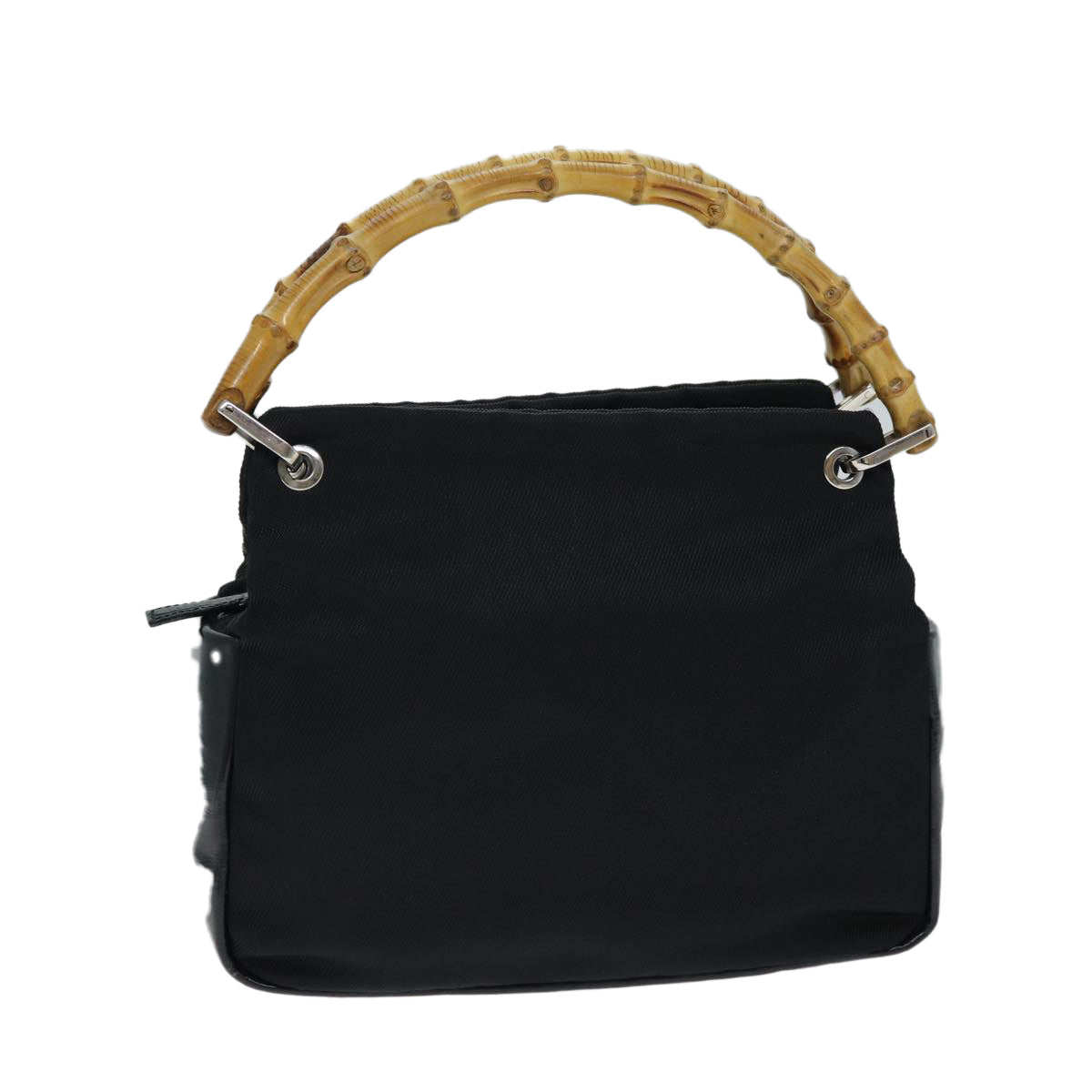 GUCCI Bamboo Hand Bag Nylon Black 000 1014 0575 5 79211