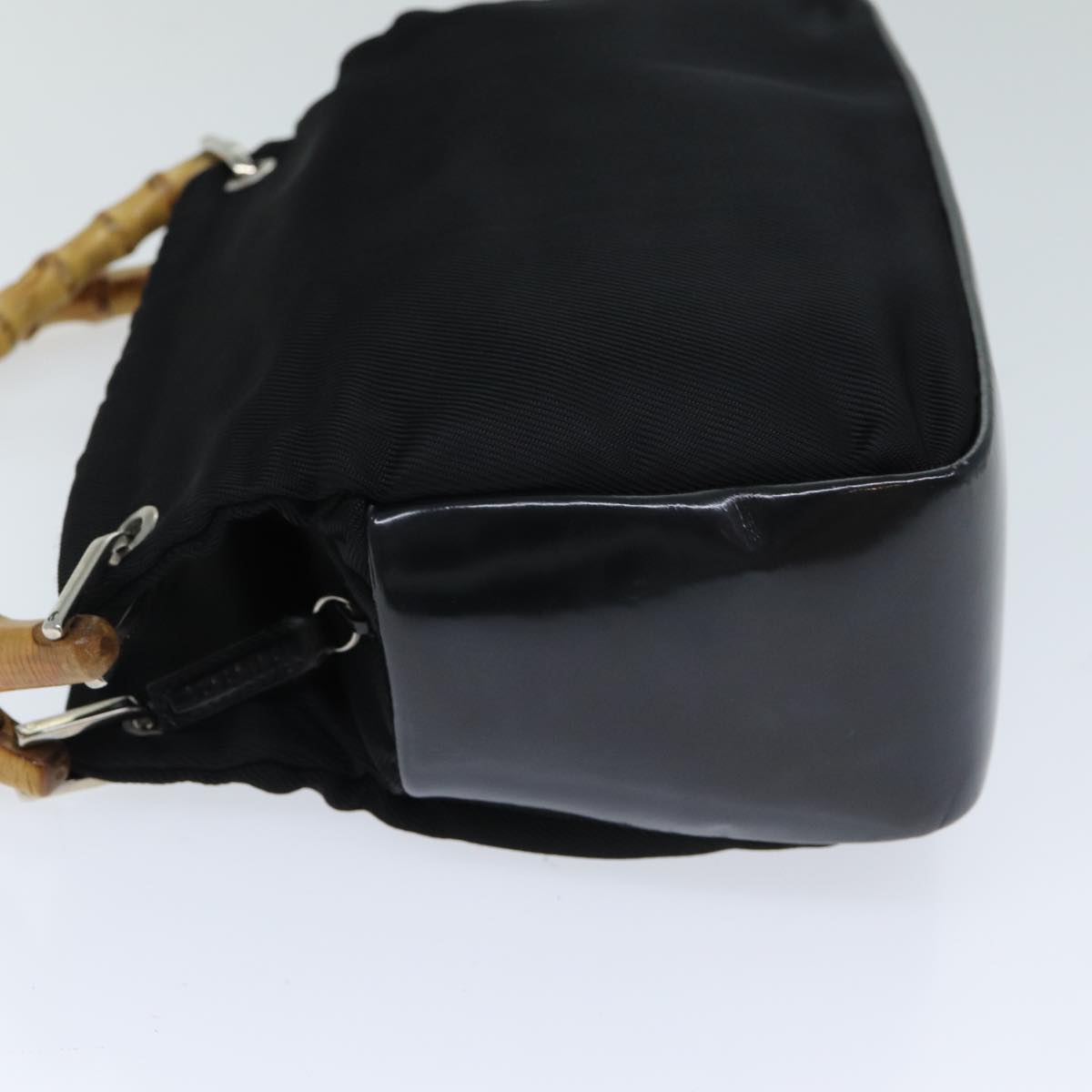 GUCCI Bamboo Hand Bag Nylon Black 000 1014 0575 5 79211