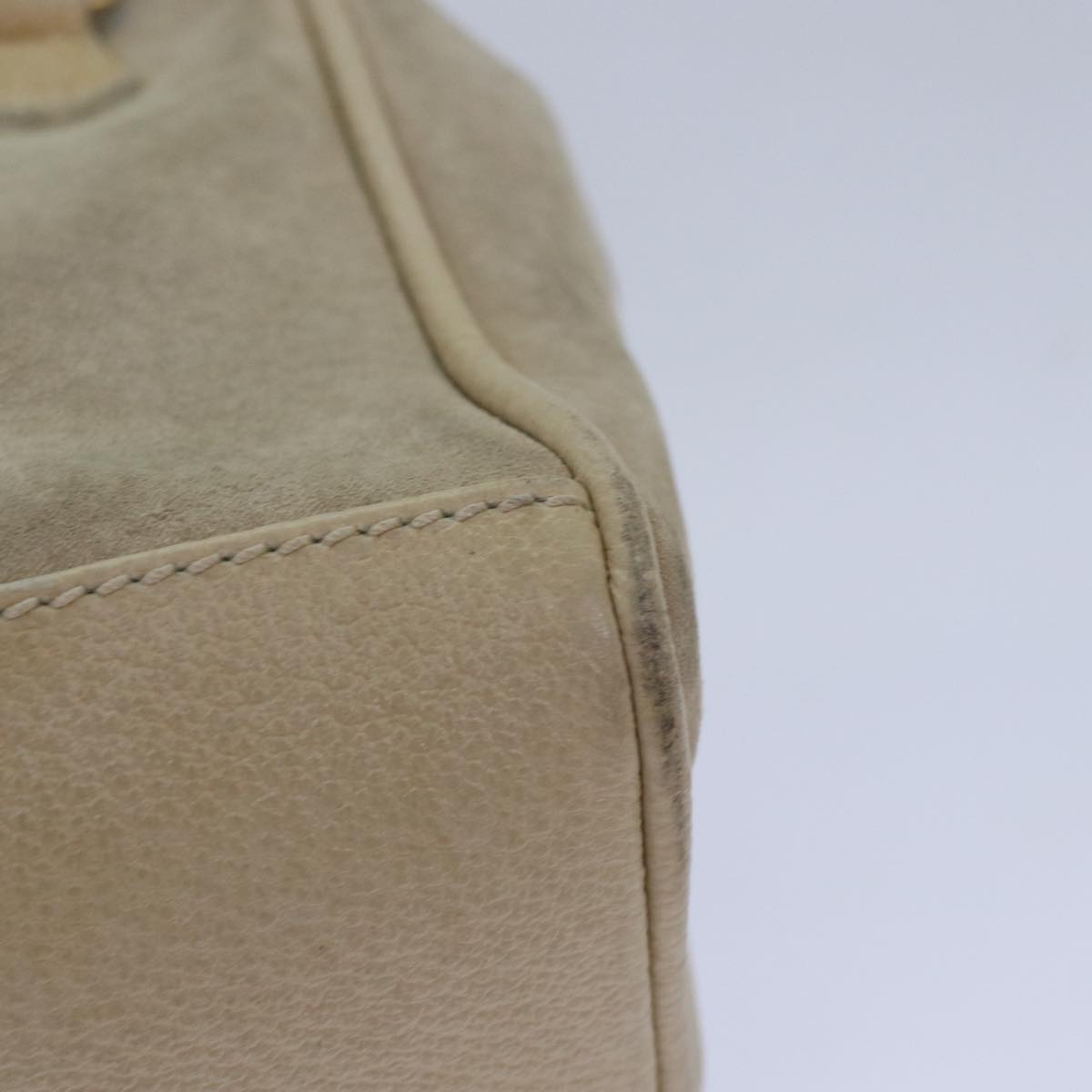 GUCCI Bamboo Hand Bag Suede 2way Beige 79215