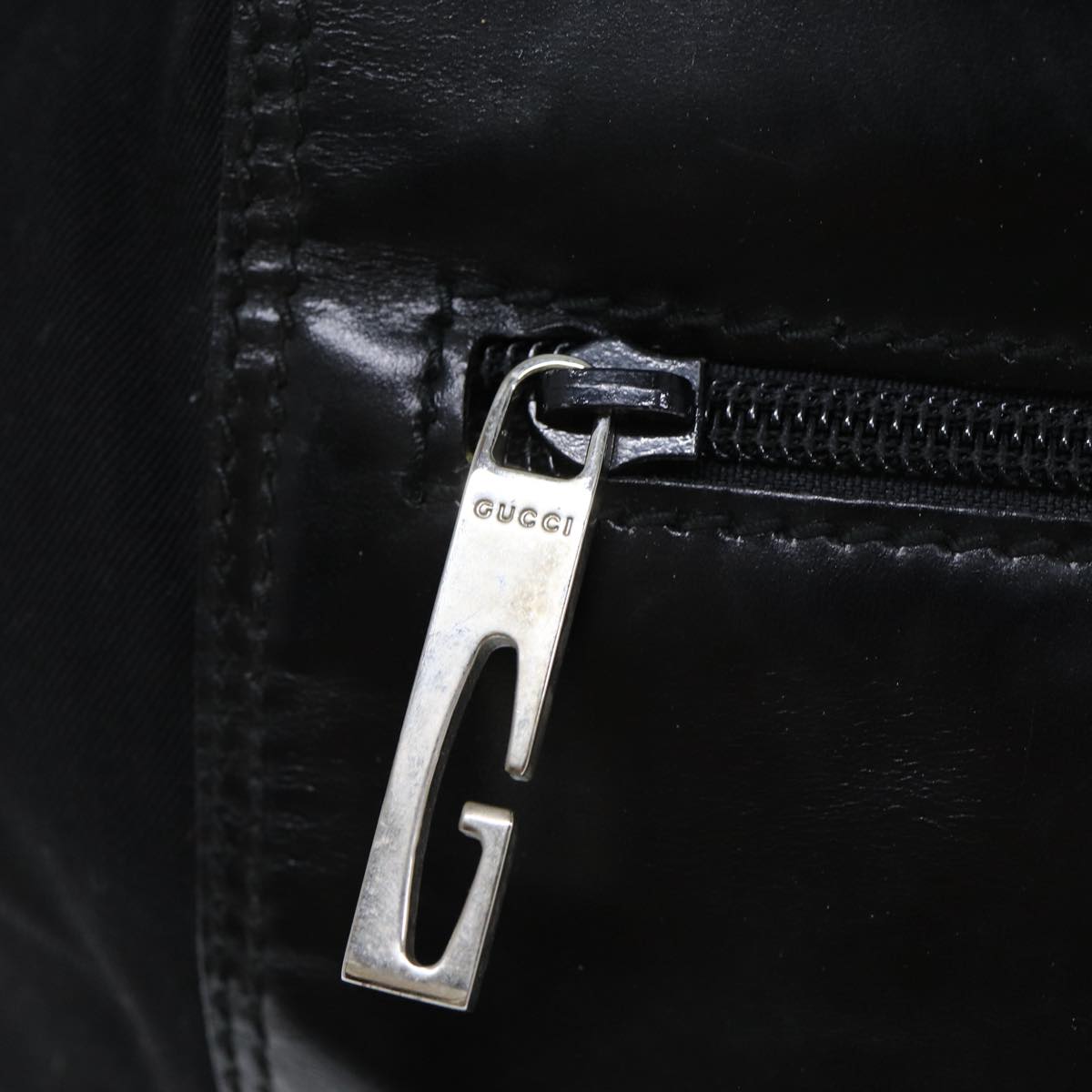 GUCCI Tote Bag Leather Canvas Black 019 2058 79287