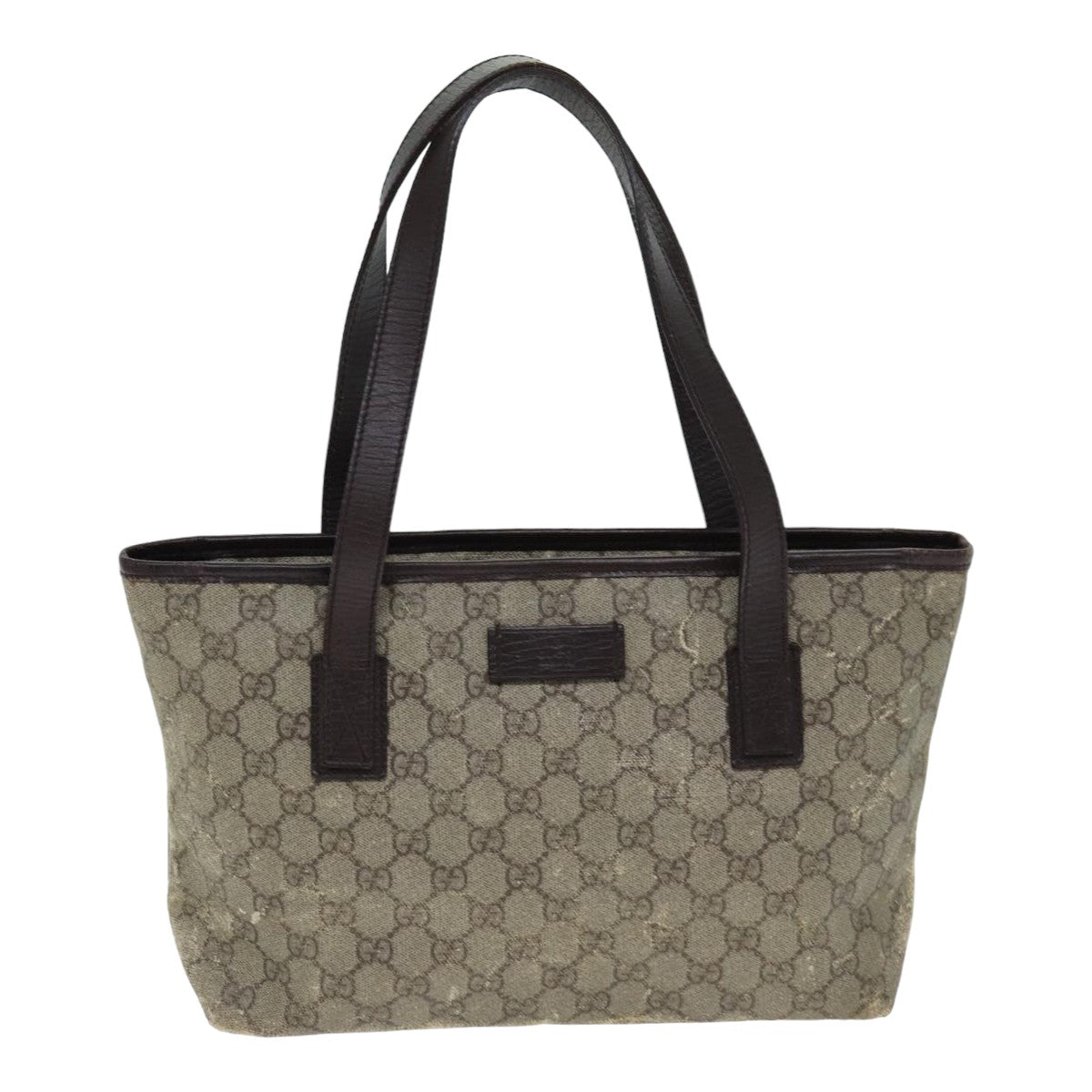 GUCCI GG Supreme Tote Bag PVC Leather Beige Brown 181086 79290
