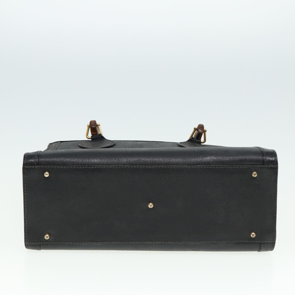 GUCCI Bamboo Hand Bag Leather Black 002 123 0260 79292