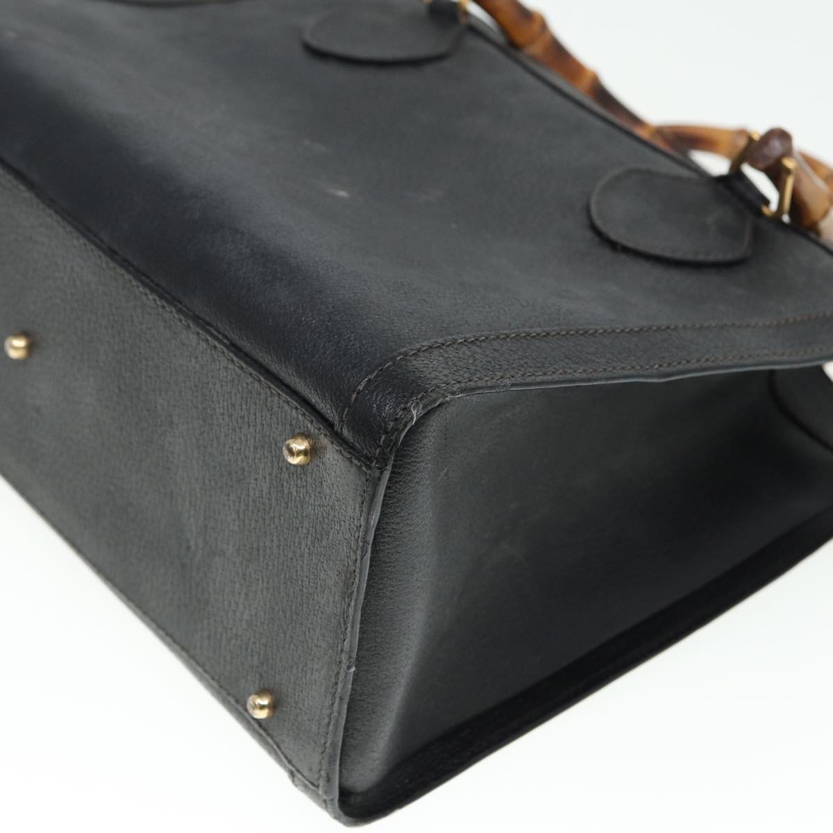 GUCCI Bamboo Hand Bag Leather Black 002 123 0260 79292