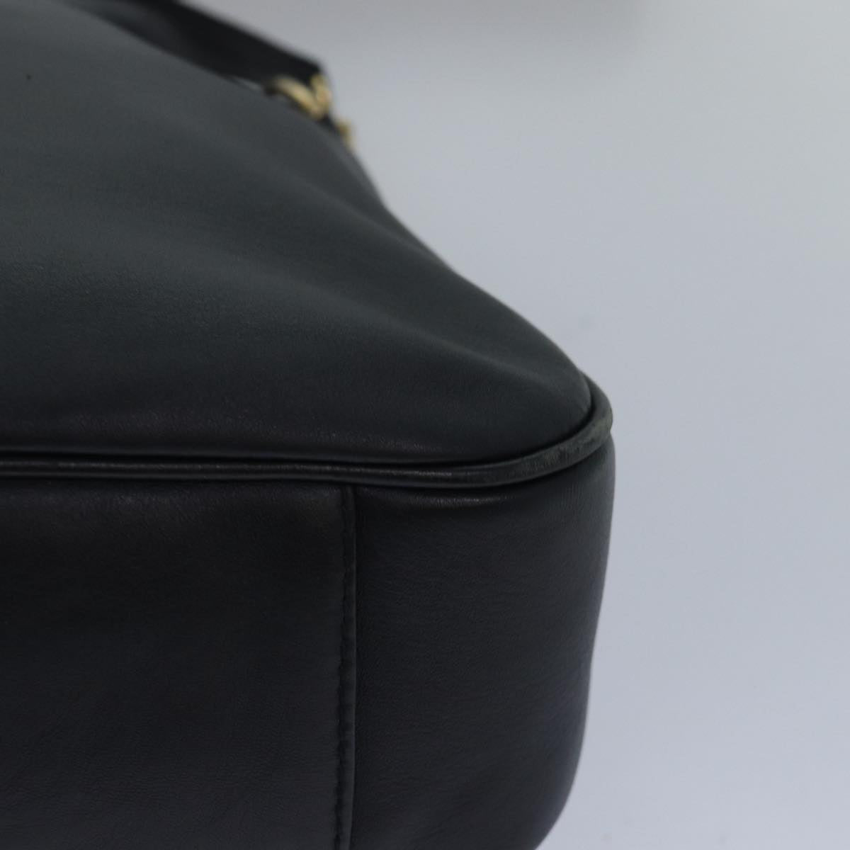 GUCCI Bamboo Hand Bag Leather 2way Black 000 1448 1638 79317