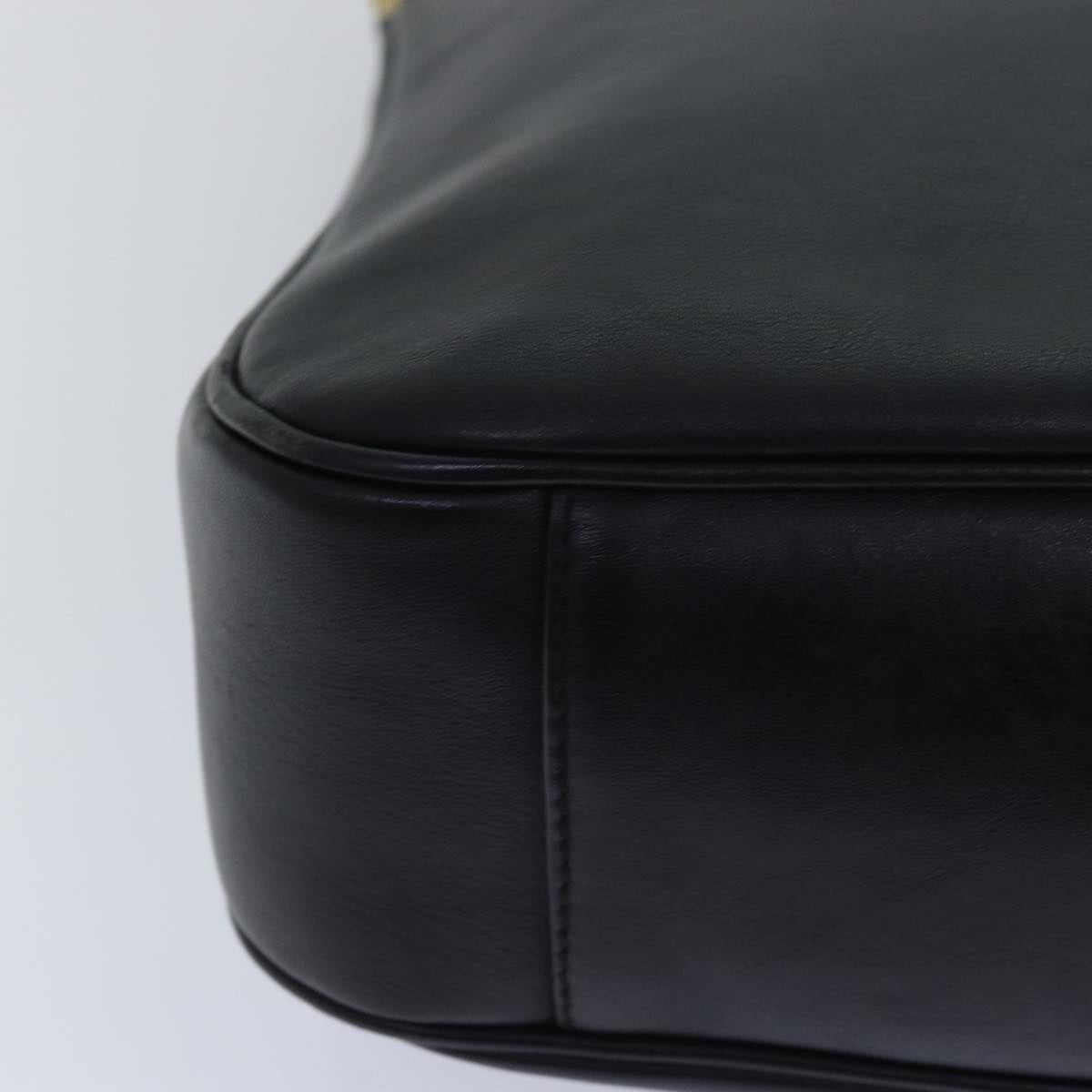 GUCCI Bamboo Hand Bag Leather 2way Black 000 1448 1638 79317