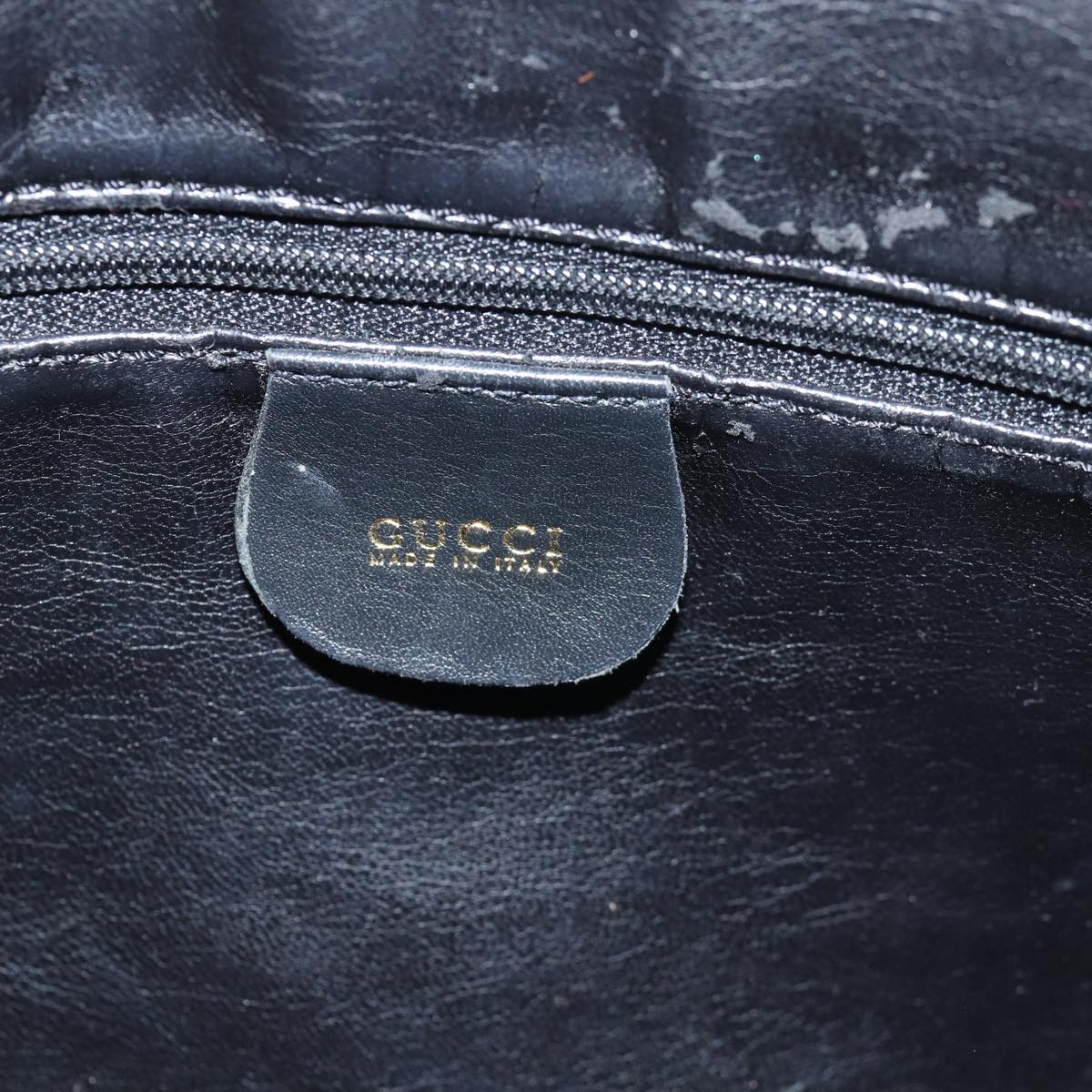 GUCCI Bamboo Hand Bag Leather 2way Black 000 1448 1638 79317