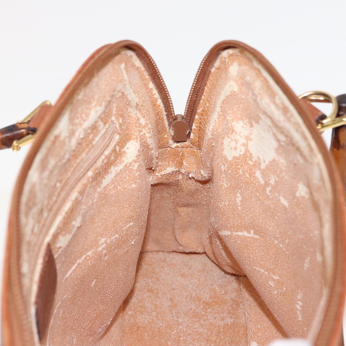 GUCCI Bamboo Hand Bag Leather 2way Brown 79328
