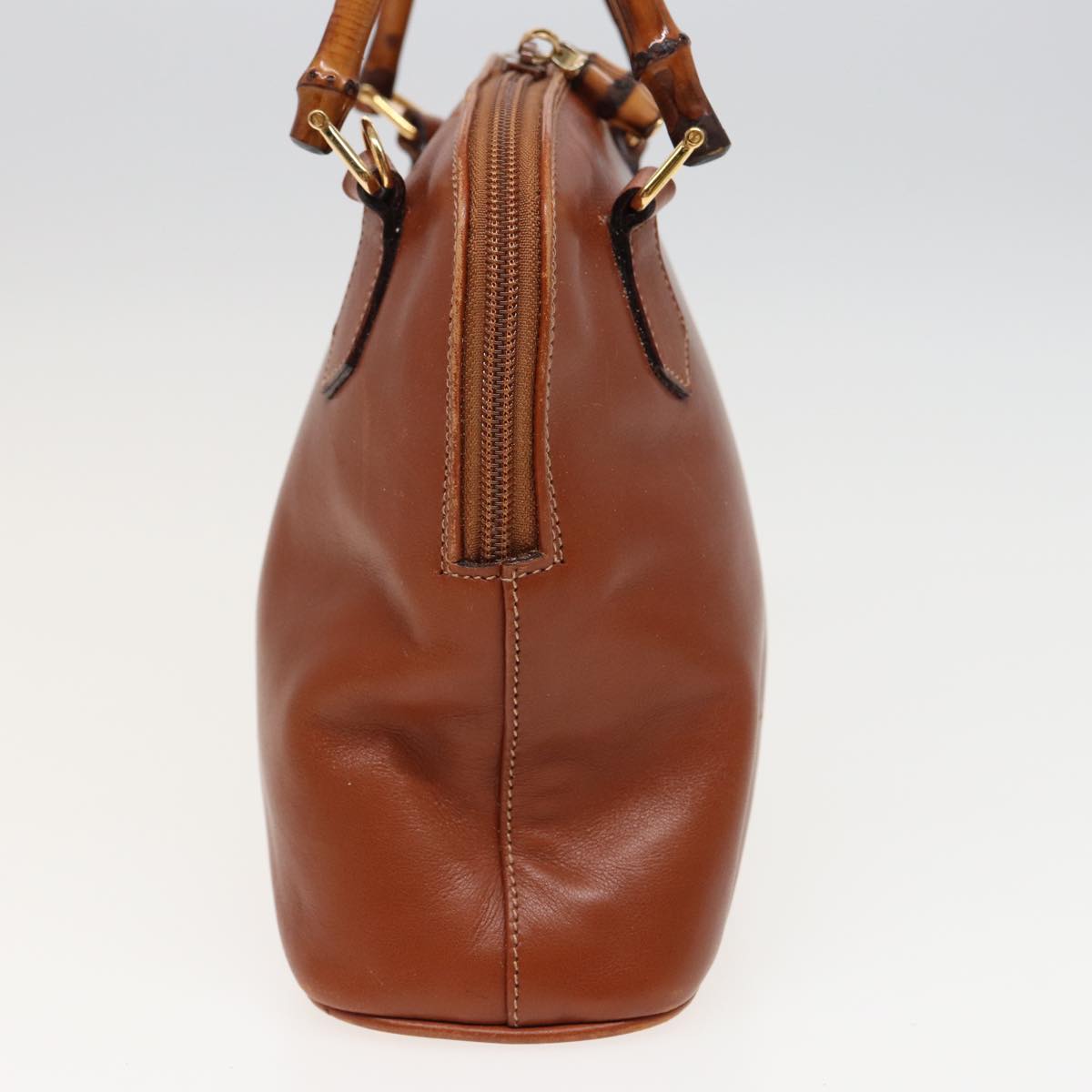 GUCCI Bamboo Hand Bag Leather 2way Brown 79328