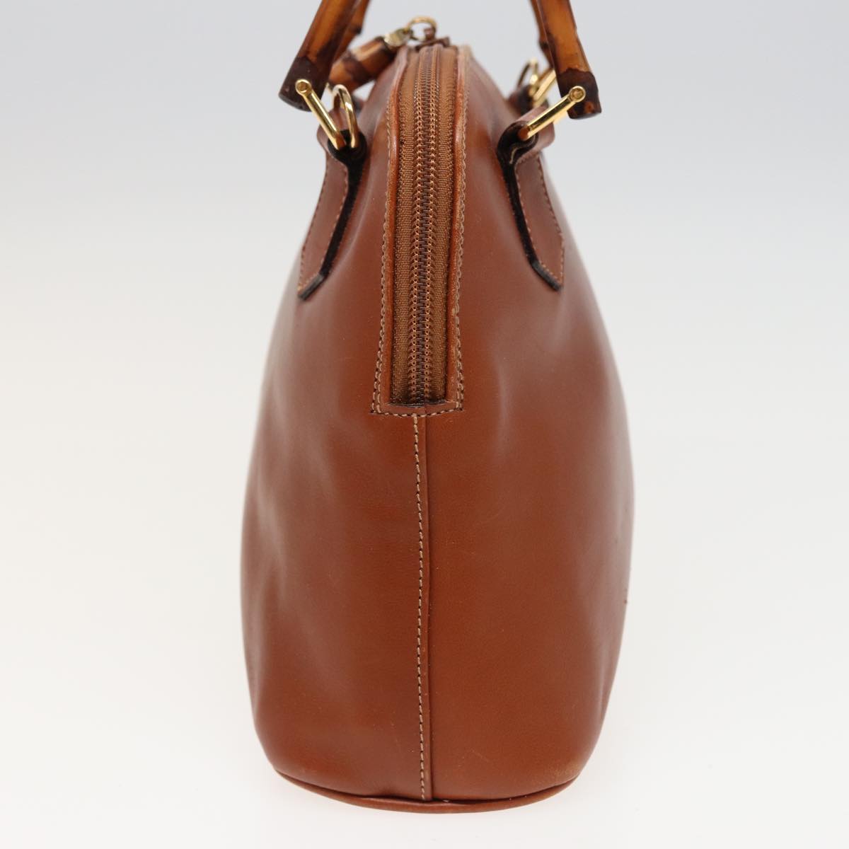 GUCCI Bamboo Hand Bag Leather 2way Brown 79328
