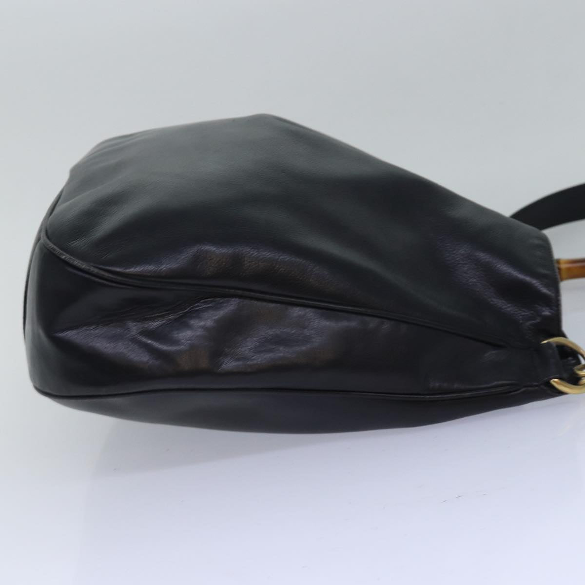 GUCCI Bamboo Hand Bag Leather 2way Black 001 1781 1577 79330