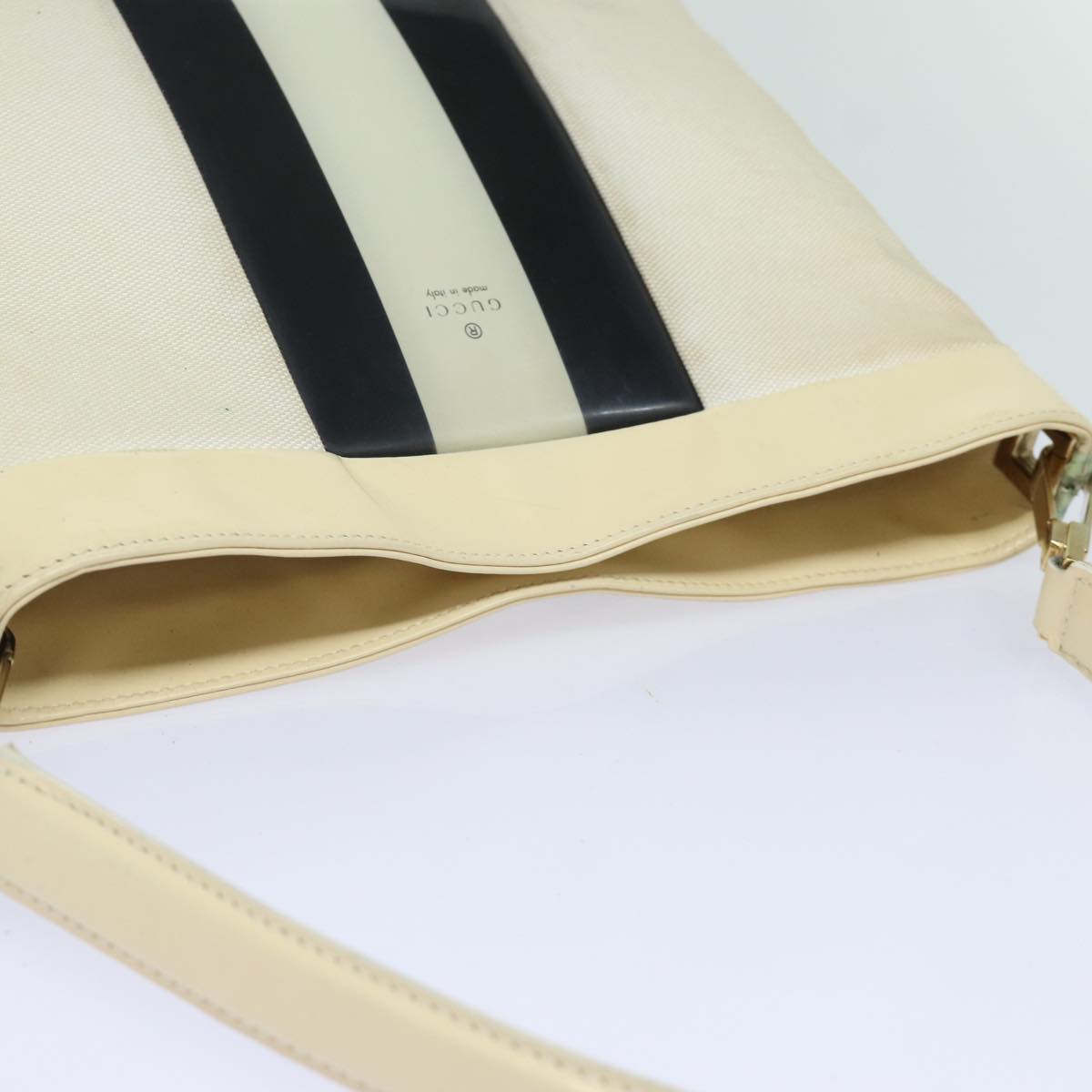 GUCCI Shoulder Bag Canvas Black White 001 4231 79373