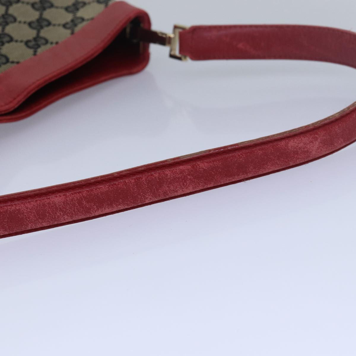 GUCCI GG Canvas Shoulder Bag Beige Red 001 4231 79380