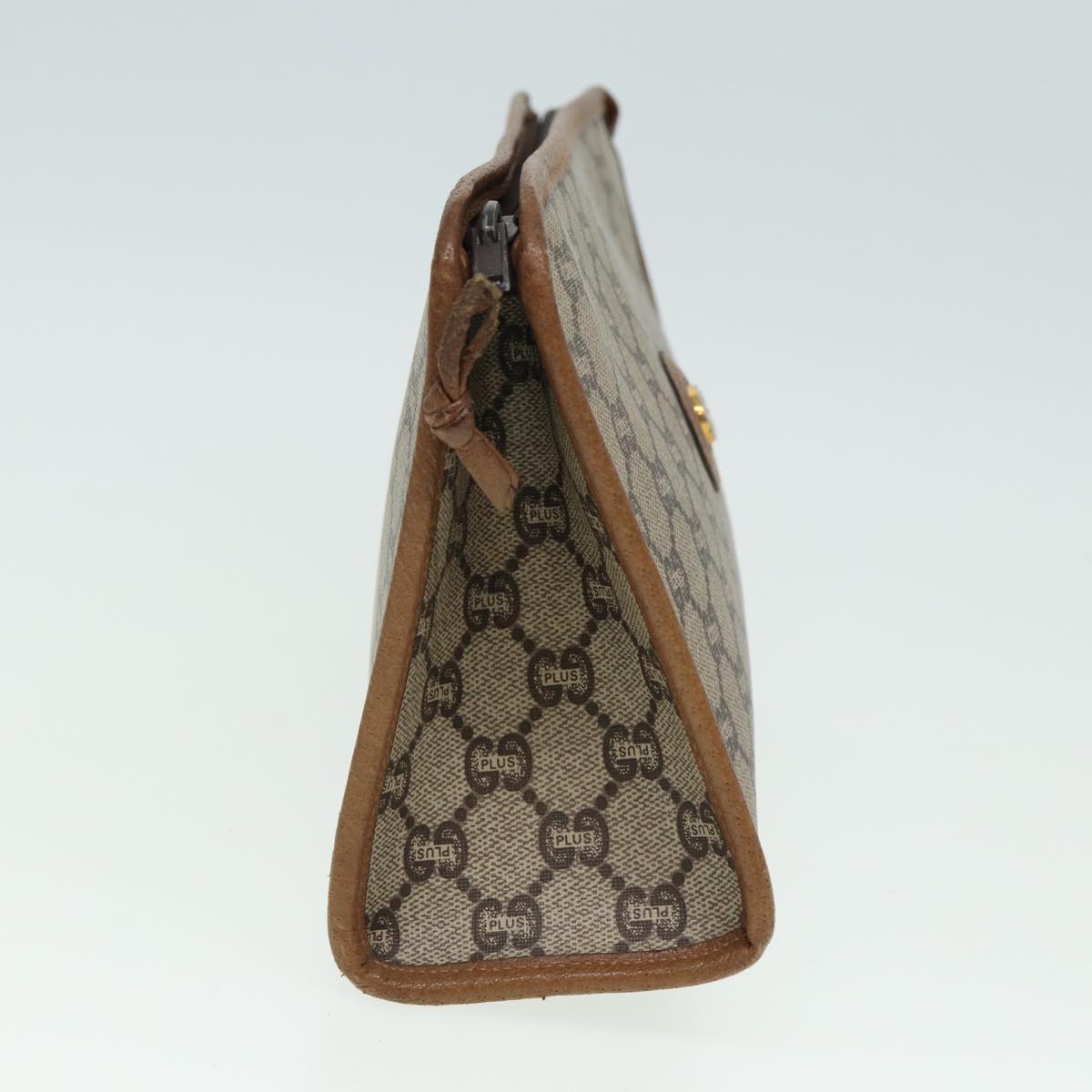 GUCCI GG Plus Supreme Clutch Bag PVC Beige 79412