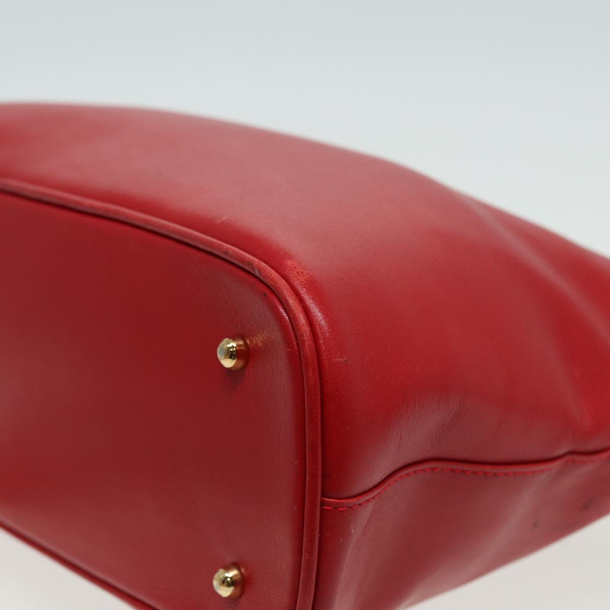 GUCCI Bamboo Hand Bag Leather 2way Red 000 406 0289 79440